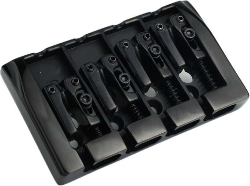 guyker Bass Guitar Bridge, 4 String Fixed Bridges String Space 19mm Replacement for Jazz Bass or Precision Instruments (GB404, Black) - Image 2